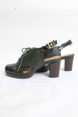 画像2: axes femme / レトロ風サンダル M グリーン Y-26-04-09-018-AX-SH-SZ-ZY