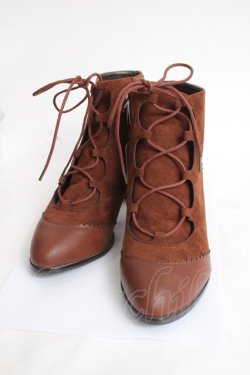 画像1: axes femme / レースアップスエーッドブーツ L 茶 Y-26-04-09-019-AX-SH-SZ-ZY
