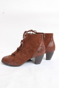 画像2: axes femme / レースアップスエーッドブーツ L 茶 Y-26-04-09-019-AX-SH-SZ-ZY