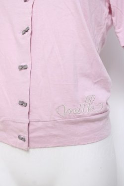 画像2: MILK / ribbon button カーデ  ピンク×グレーリボン Y-26-04-09-020-ML-TO-SZ-ZY