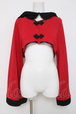 画像1: Favorite / フード付きチャイナボレロ M 赤 Y-26-04-09-021-LO-TO-SZ-ZY