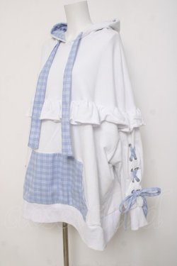 画像2: ililil / ミズイロチェックフリルプルパーカー  シロ Y-26-04-09-025-PU-TO-SZ-ZY