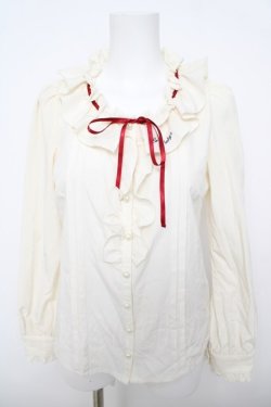 画像1: Ank Rouge / 襟フリルブラウス  生成り Y-26-04-11-039-CA-BL-SZ-ZY