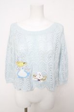 画像1: Secret Honey / 不思議の国のアリスニット  サックス Y-26-04-11-043-CA-TO-SZ-ZY (1)