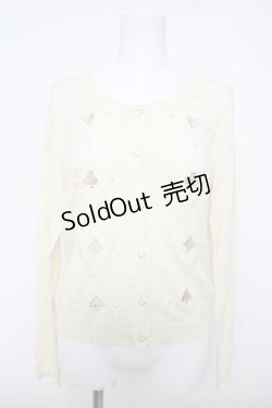 画像1: axes femme / トランプモチーフカーディガン  生成り Y-26-04-11-046-AX-TO-SZ-ZY