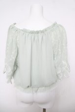 画像2: axes femme / 袖刺繍シフォンプルオーバー  ミント Y-26-04-11-047-AX-TO-SZ-ZY (2)