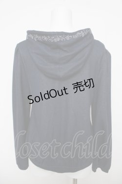 画像2: axes femme / レース配色ZIPパーカー  紺 Y-26-04-11-048-AX-TO-SZ-ZY