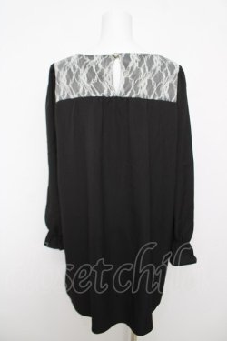 画像2: axes femme / レース配色Aラインワンピース  黒 Y-26-04-11-054-AX-OP-SZ-ZY