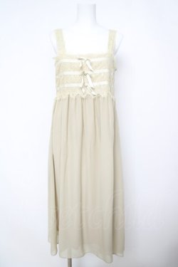 画像1: an another angelus / フロントレースシフォンワンピース  ベージュ Y-26-04-11-059-CA-OP-SZ-ZY