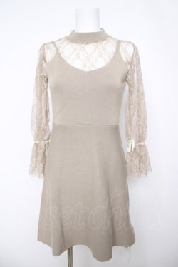 画像1: Bubbles / 重ね着風ワンピース  ベージュ Y-26-04-11-062-CA-OP-SZ-ZY