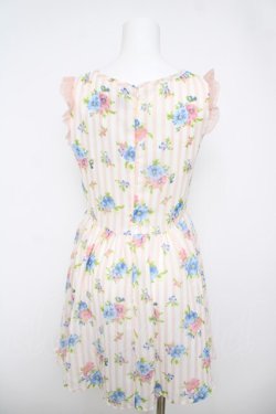 画像2: Rojita / 花×ストライプチュニ  白×ピンク Y-26-04-11-063-LO-OP-SZ-ZY