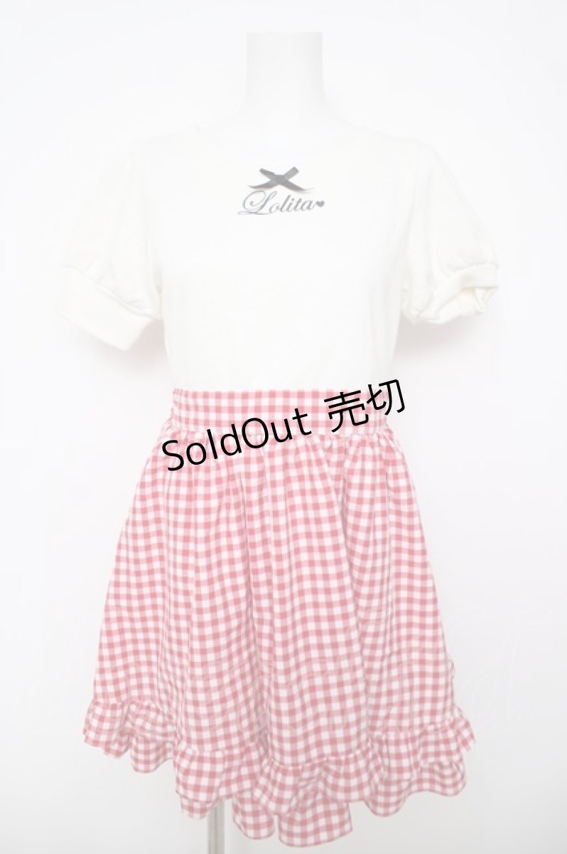 画像1: Ank Rouge / チェック切替ワンピース  白×赤 Y-26-04-11-070-CA-OP-SZ-ZY (1)