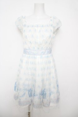 画像1: Secret Honey / シンデレラプリントチュールワンピース  白 Y-26-04-11-071-CA-OP-SZ-ZY