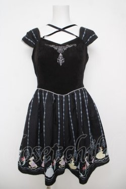 画像1: Secret Honey / オーナメントクリスマスワンピース(ディズニープリンセスVer.)  黒 Y-26-04-11-073-CA-OP-SZ-ZY