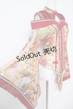 画像3: Ozz oneste / チャイナ和柄着物袖オフショルトップス  赤 Y-26-04-11-086-OO-TO-SZ-ZY
