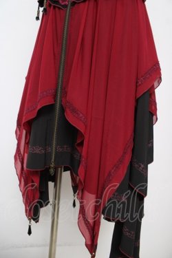 画像4: OZZ ANGELO / 薔薇刺繍フリルビスチェワンピース  ワインｘ黒 Y-26-04-11-088-OO-OP-AS-ZY