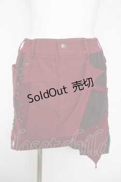 画像1: Ozz Croce / 編み上げデザインスカート  ワイン Y-26-04-11-090-OO-SK-AS-ZY