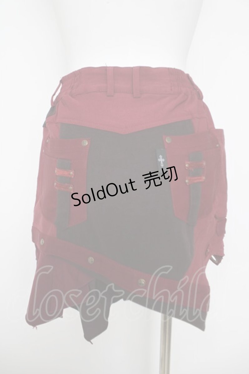 画像2: Ozz Croce / 編み上げデザインスカート  ワイン Y-26-04-11-090-OO-SK-AS-ZY (2)