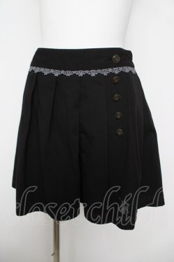 画像1: axes femme / お家刺プリーツキュロット  黒 Y-26-04-11-093-AX-PA-SZ-ZY