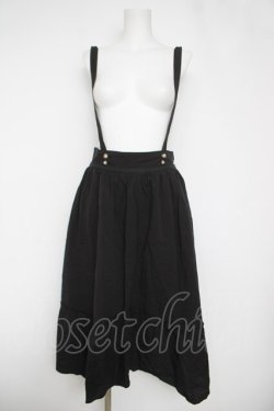 画像1: axes femme / サス付き裾切替ミディスカート  黒 Y-26-04-11-096-AX-SK-SZ-ZY