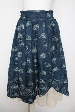 画像1: axes femme / ヌーベルジュイ柄スカート  紺 Y-26-04-11-097-AX-SK-SZ-ZY