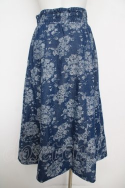 画像2: axes femme / ジップ付ブーケデニムスカート  インディゴ Y-26-04-11-098-AX-SK-SZ-ZY