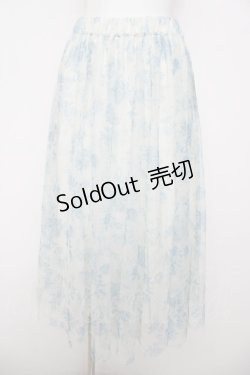画像1: an another angelus / 単色ローズ柄ボリュームチュールスカート F ブルー Y-26-04-11-109-CA-SK-SZ-ZY