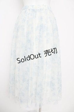 画像2: an another angelus / 単色ローズ柄ボリュームチュールスカート F ブルー Y-26-04-11-109-CA-SK-SZ-ZY