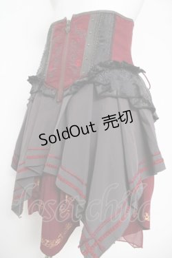 画像3: Ozz oneste / 刺繍コルセットスカート  ワインｘ黒 Y-26-04-11-115-OO-SK-AS-ZY