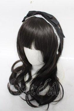 画像1: axes femme kawaii / レースリボンカチューシャ  黒 Y-26-04-11-016-AX-AC-SZ-ZY