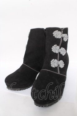 画像1: axes femme POETIQUE / チャイナ釦ブーツ S 黒 Y-26-04-11-021-AX-SH-SZ-ZY