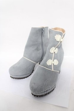 画像1: axes femme POETIQUE / チャイナ釦ブーツ S サックス Y-26-04-11-022-AX-SH-SZ-ZY