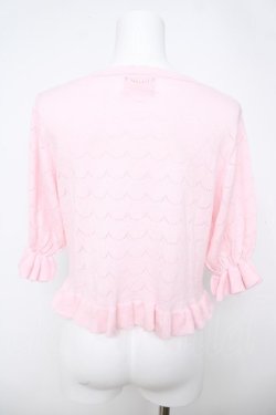 画像2: BABY, THE STARS SHINE BRIGHT / スカラップ透かし五分袖ボレロ  ピンク Y-26-04-11-023-BA-TO-0-ZY