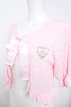 画像3: BABY, THE STARS SHINE BRIGHT / スカラップ透かし五分袖ボレロ  ピンク Y-26-04-11-023-BA-TO-0-ZY
