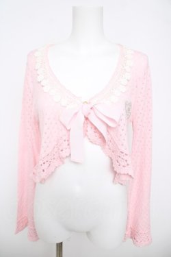 画像1: BABY, THE STARS SHINE BRIGHT / ローズレース姫袖ボレロ  ピンク Y-26-04-11-024-BA-TO-0-ZY