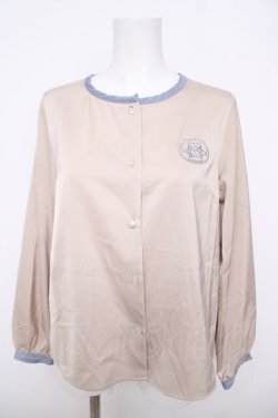 画像1: Maison de FLEUR Petite Robe canone / ラウンドネックブラウス  ベージュ Y-26-04-11-027-EL-BL-SZ-ZY