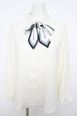 画像1: an another angelus / ロゴスカーフリボン付きシャツ F アイボリー Y-26-04-11-030-CA-BL-SZ-ZY
