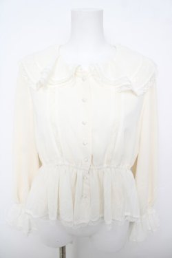 画像1: an another angelus / レース使いダブルラッフル衿ブラウス F オフホワイト Y-26-04-11-031-CA-BL-SZ-ZY
