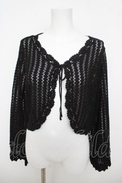 画像1: an another angelus / クロシェスカラップ透かし編みニットボレロ F ブラック Y-26-04-11-035-CA-TO-SZ-ZY