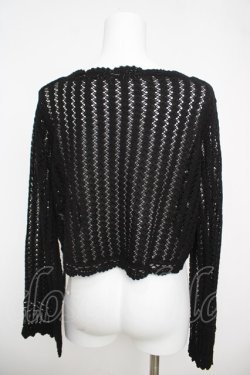 画像2: an another angelus / クロシェスカラップ透かし編みニットボレロ F ブラック Y-26-04-11-035-CA-TO-SZ-ZY