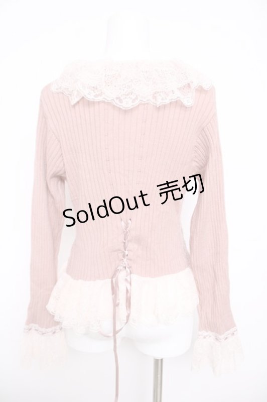画像2: axes femme / レースフリルニットボレロ F ピンク Y-26-04-13-037-AX-TO-SZ-ZY (2)