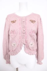 画像1: axes femme kawaii / RosyBearニットカーデ M ピンク Y-26-04-13-039-AX-TO-SZ-ZY (1)