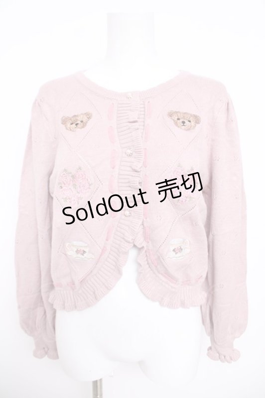 画像1: axes femme kawaii / RosyBearニットカーデ M ピンク Y-26-04-13-039-AX-TO-SZ-ZY (1)