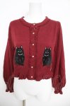 画像1: axes femme kawaii / 猫会ニットカーデ M ワイン Y-26-04-13-041-AX-TO-SZ-ZY (1)