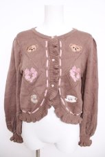 画像1: axes femme kawaii / Rosy Bearニットカーデ M モカ Y-26-04-13-043-AX-TO-SZ-ZY (1)