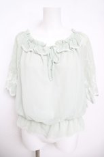 画像1: axes femme / 袖刺繍シフォンプルオーバー M ミント Y-26-04-13-049-AX-TO-SZ-ZY (1)