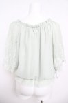 画像2: axes femme / 袖刺繍シフォンプルオーバー M ミント Y-26-04-13-049-AX-TO-SZ-ZY (2)