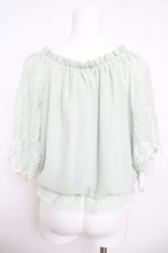 画像2: axes femme / 袖刺繍シフォンプルオーバー M ミント Y-26-04-13-049-AX-TO-SZ-ZY (2)