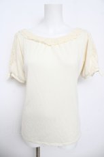 画像1: axes femme / 袖レース切替半袖プルオーバー M 生成り Y-26-04-13-050-AX-TO-SZ-ZY (1)