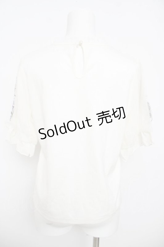 画像2: axes femme / ラベンダー刺繍プルオーバー M 白 Y-26-04-13-051-AX-TO-SZ-ZY (2)